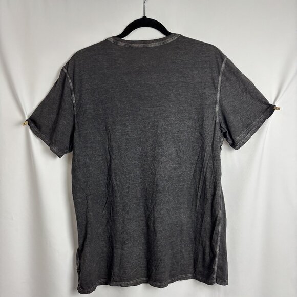 Guess Large 100% Cotton V Neck Short Sleeve Gray Grey The Washed Tee T Shirt - Picture 4 of 8